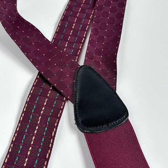 Trafalgar Suspenders Maroon Gold Grosgrain Lightweight Brass Made in England - Picture 5 of 8